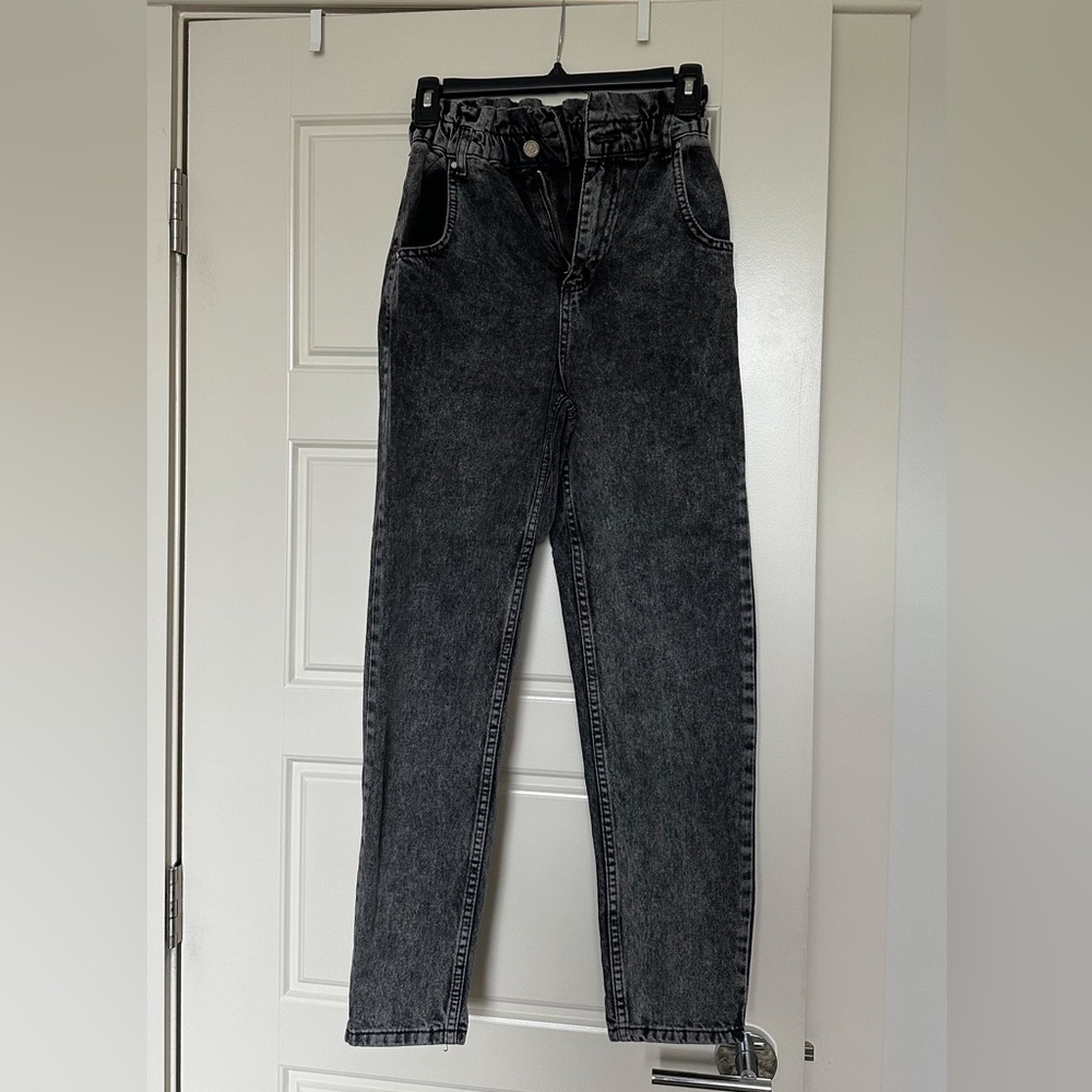 washed out black mom jeans